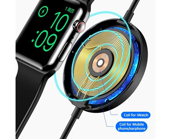 БЗУ Usams US-CC096 для Apple Watch + Lightning cable Черный