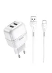 СЗУ Hoco C77A (2USB/2.4A) + Type-C Белый