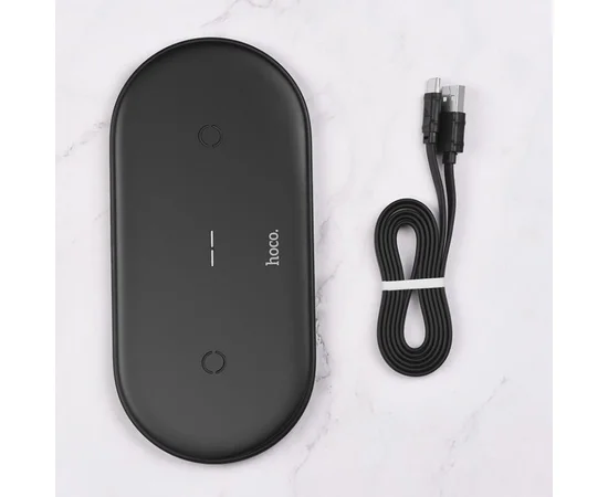 Беспроводное зарядное устройство HOCO CW23 Dual Power Черный