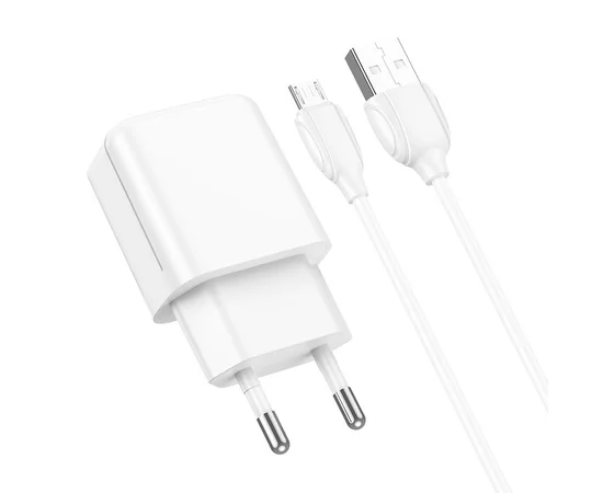 СЗУ Borofone BA64A Single port + MicroUSB Белый