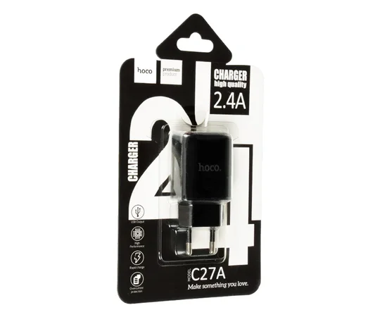 СЗУ Hoco C27A  2.4A 1USB Черный