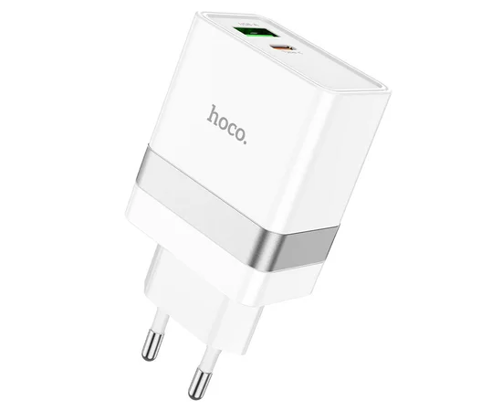 СЗУ Hoco N21 Topspeed PD30W+QC3.0 (1USB/1Type-C/3A) Белый