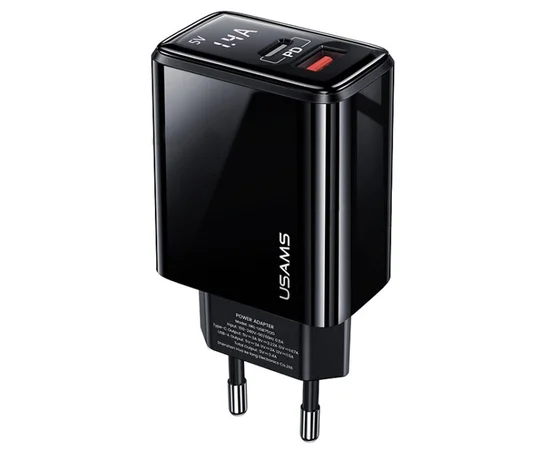 СЗУ Usams US-CC133 T40 QC3.0 + PD 20W Черный