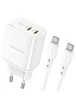 СЗУ Borofone BN9 PD35W (2Type-C) + Type-C to Type-C White