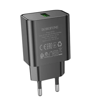 СЗУ Borofone BA72A Spring QC3.0 Black