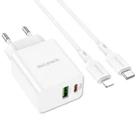 СЗУ Borofone BA69A Resource PD20W+QC3.0 (Type-C to Lighting) White