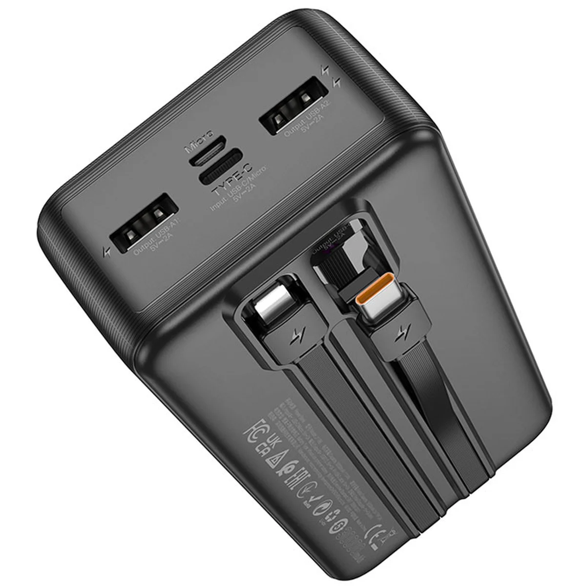 Портативное зарядное устройство Power Bank Hoco J118B Speed energy with cable 30 000 mAh Black