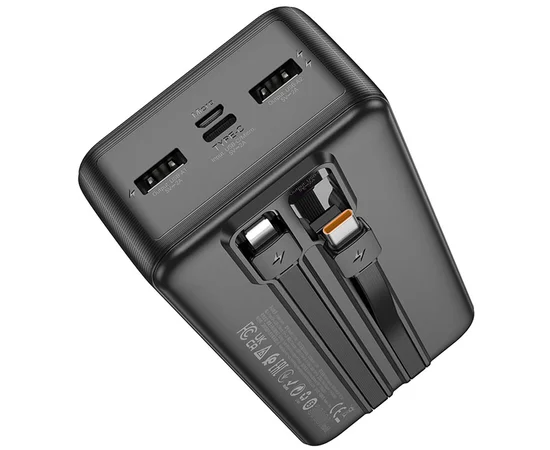 Портативное зарядное устройство Power Bank Hoco J118B Speed energy with cable 30 000 mAh Black