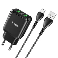 СЗУ HOCO N6 QC3.0 (2USB/3A) + USB - Type-C Черный