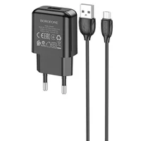 СЗУ Borofone BA64A Single port + MicroUSB Чорний