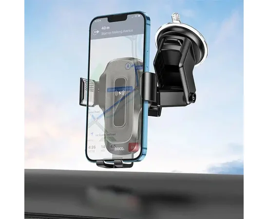 Автодержатель с БЗУ Hoco HW3 Black