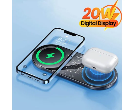 БЗУ Baseus Digital LED Display 2in1 20W Universal version (WXSX010101) Black