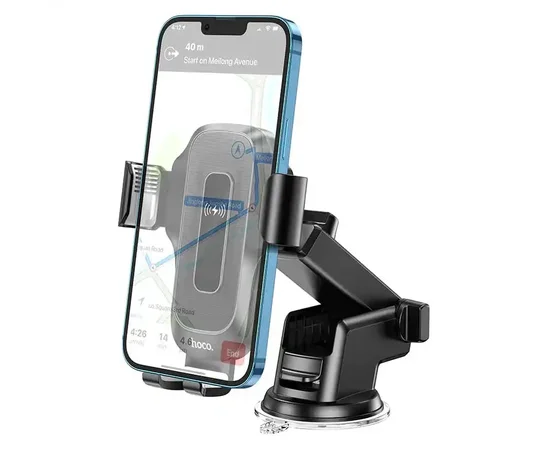 Автодержатель с БЗУ Hoco HW3 Black