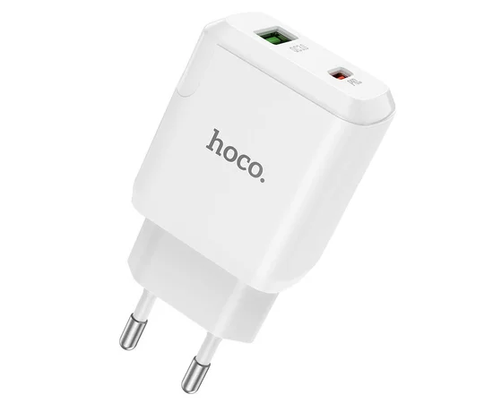 СЗУ Hoco N5 Favor 20W PD+QC3.0 (1USB/1Type-C/3A) Белый