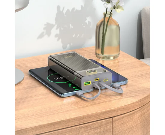 Портативное зарядное устройство Power Bank Hoco J104A Discovery Edition 22.5W with cable 20000 mAh Gray
