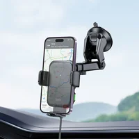 Автодержатель с БЗУ Hoco HW11 Jenny three-axis linkage (center console) Black