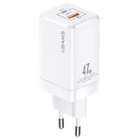 СЗУ Usams US-CC137 T41 47W GaN PD + QC Mini Белый