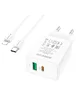 СЗУ Borofone BA67A PD20W+QC3.0 + Type-C + Lightning Белый