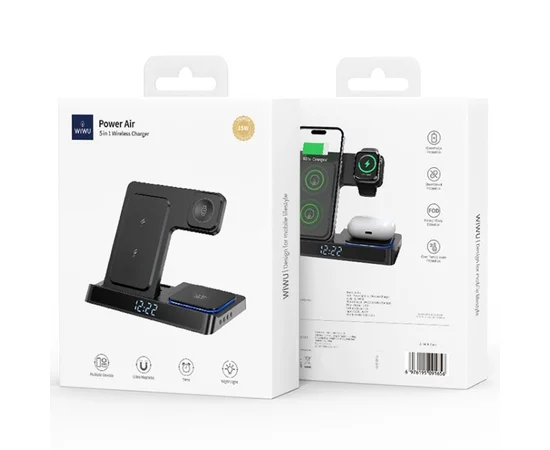 БЗУ WIWU Wi-W006 5 in 1 wireless charger Black