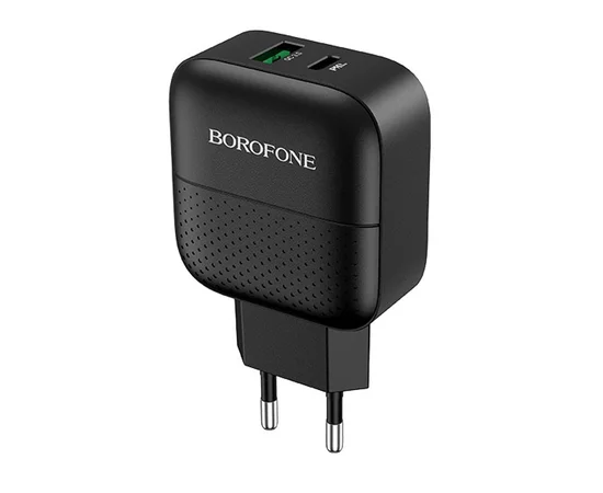 СЗУ Borofone BA46A PD 18W+QC3.0 (1USB/1Type-C/3A) Черный