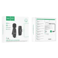 Петличный беспроводной микрофон Hoco L15 Crystal Type-C Black