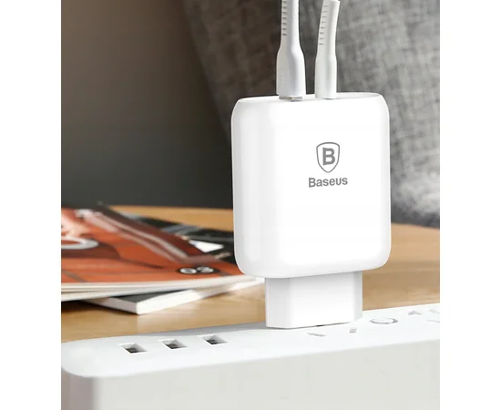 СЗУ Baseus Bojure PD Quick Charger + Cable (Lightning) 32W 1Type-C 1USB white