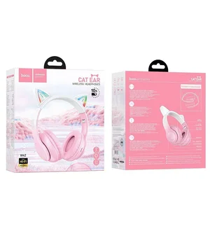 Накладные беспроводные наушники Hoco W42 Cat Cherry blossom