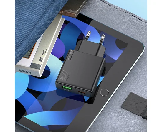 СЗУ Hoco N38 Delgado PD20W+QC3.0 Black