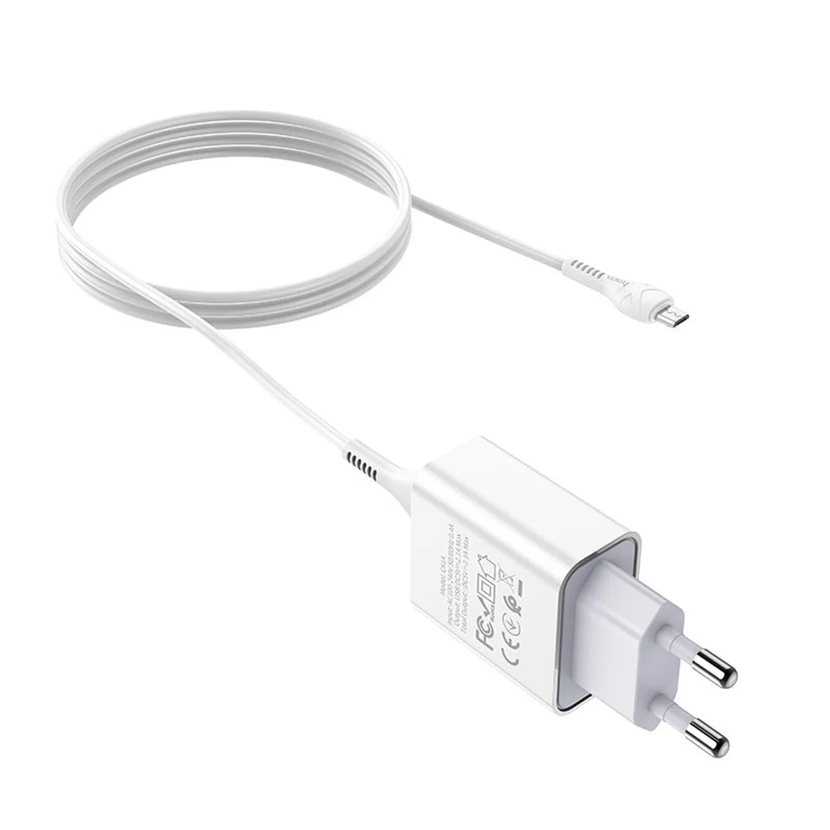 СЗУ HOCO C81A (1USB/2.1A) + MicroUSB Белый