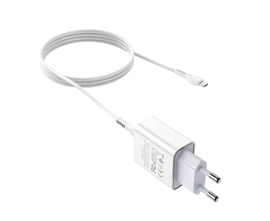 СЗУ HOCO C81A (1USB/2.1A) + MicroUSB Белый