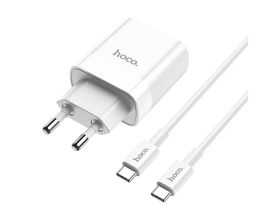 СЗУ HOCO C80A PD+QC3.0 (1USB/3.1A) Type-C to Type-C Белый