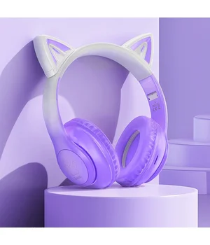 Накладные беспроводные наушники Hoco W42 Cat Purple grape