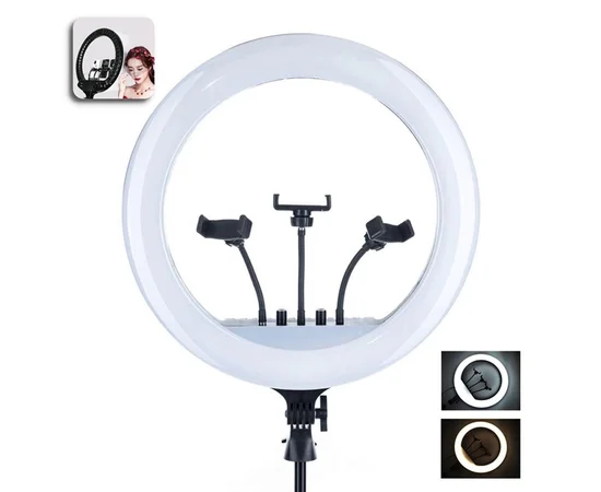 Кольцевая светодиодная LED лампа Arc Ring Remote control 21" + tripod 2.1m Black