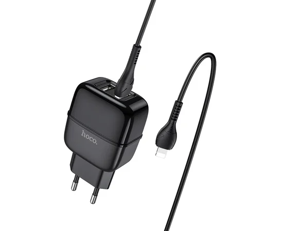 СЗУ Hoco C77A (2USB/2.4A) + Lightning Черный