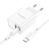 СЗУ Borofone BA69A Resource PD20W+QC3.0 (Type-C to Type-C) White