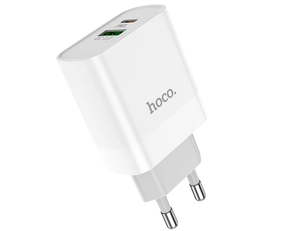 СЗУ HOCO C80A Plus Rapido PD20W+QC3.0 (1Type-C/1USB) White