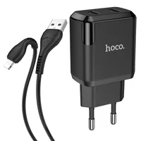 СЗУ HOCO N7 (2USB/2,1A) + USB - Lightning Черный