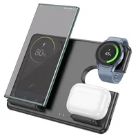 БЗУ Hoco CQ2 Flash folding 3-in-1 wireless fast charger (for Samsung Watch) Black