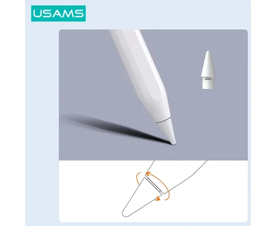 Стилус Usams US-ZB254 Magnetic Charging Tilt-sensitive Active Touch Capacitive White