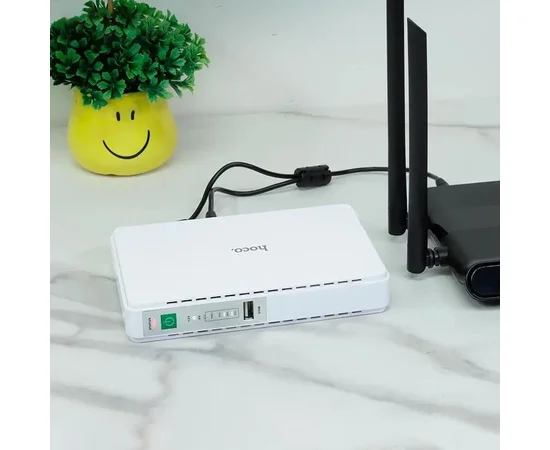 Источник бесперебойного питания Hoco DB25 Plus Smart Mini UPS для роутеров 5V/9V/12V 10000 mAh White