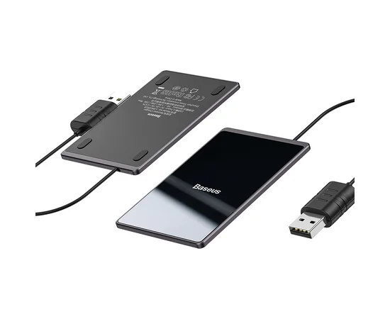 Беспроводное зарядное устройство Baseus Card Ultra-Thin 15W (with USB cable 1m) Черный