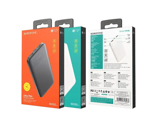 Портативное зарядное устройство Power Bank BOROFONE BT27 10000 mAh Черный