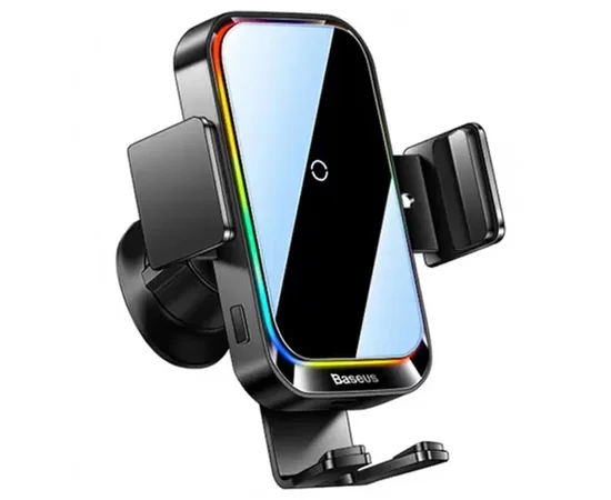 Автодержатель с БЗУ Baseus Halo Electric Wireless Charging Car Mount 15W (SUDD000001) Black