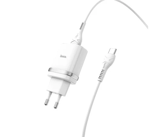 СЗУ Hoco C12Q Smart QC3.0 (1USB/3A) + Type-C Белый