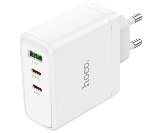 СЗУ Hoco N30 Glory PD65W (2Type-C/1USB) White