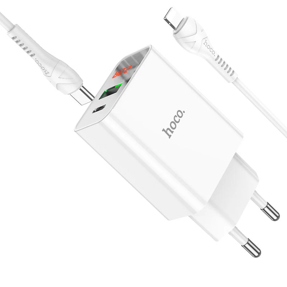 СЗУ HOCO C100A PD20W+QC3.0 + Type-C to Lightning White