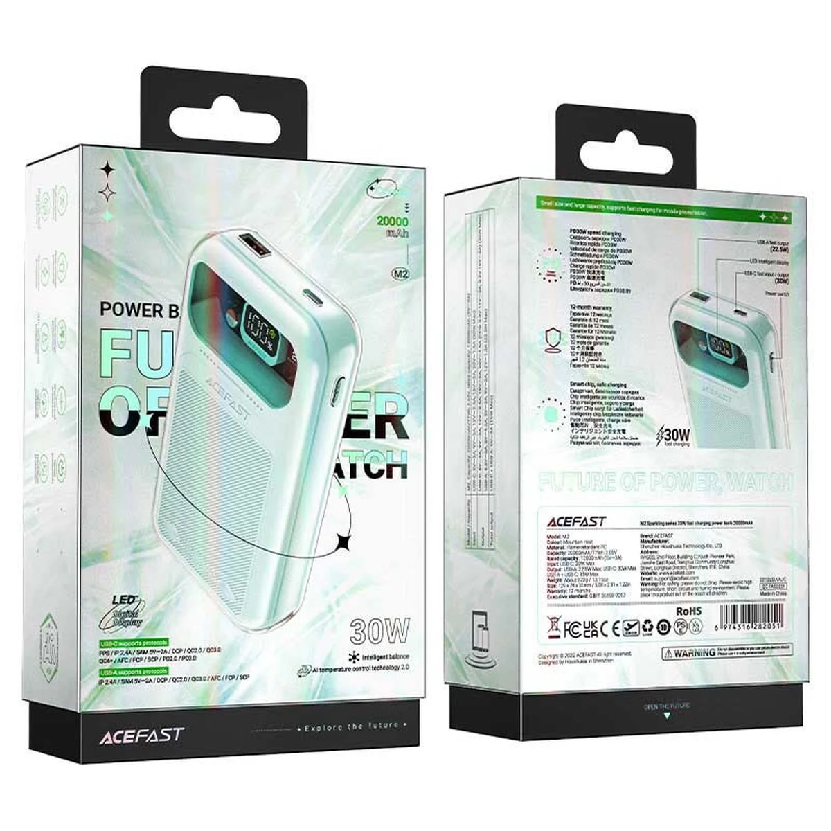 Портативное зарядное устройство Power Bank Acefast M2-20000 Exploration 30W 20000 mAh Mountain mist