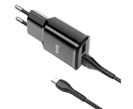 СЗУ HOCO C88A (2USB/2.4A) + MicroUSB Чорний