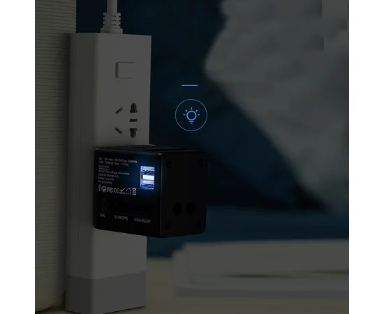 СЗУ Usams US-CC044 T2 4in1, разъёмы для US/AU/EU/UK Черный