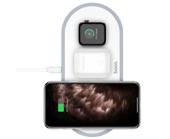 БЗУ HOCO CW24 Handsome 3in1 10W Белый